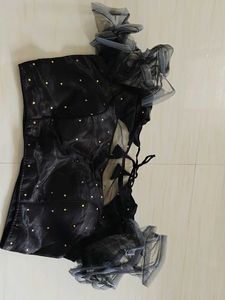 Stylish Black Embellished Blouse with net fashiona