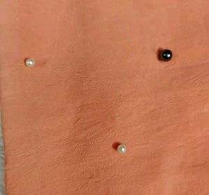 🥳🥳Beautiful✨wyt Pearl Wrk Peach ✌🧐shawl Hizab🤩