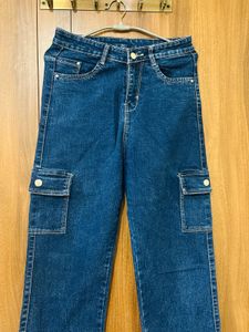 blue cargo jeans