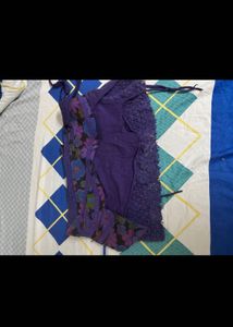 Boho Purple Embroidered Skirt