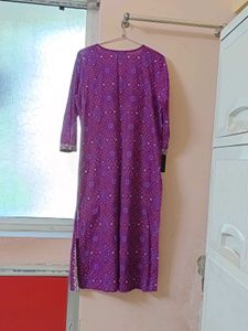 Vibrant Purple Embroidered Kurta Set with Dupatta