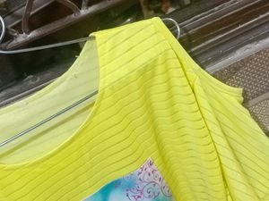 Yellow Cold Shoulder Paris Top