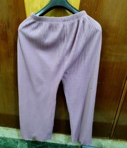 Lilac Ribbed Knit Pants