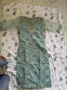Beautiful Teal Embroidered Kurta Set