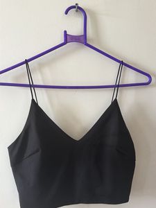 Classic Black Spaghetti Strap Crop Top