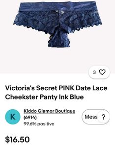 victoria secret Women's Navy Lace Briefs