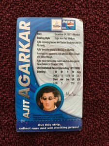 Ajit Agarkar World Cup Pepsi Collector Card