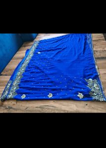 Royal Blue heavy handwork Saree
