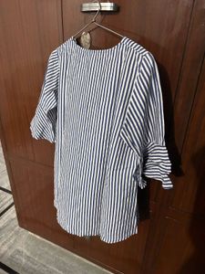 Chic Striped Bell Sleeve Top