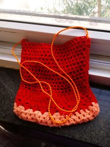 Handmade Red Crochet Bag