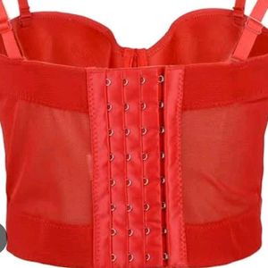 Lace Red Bra with Heart Detail