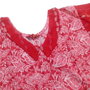Beautiful Pink Floral Print Kurta