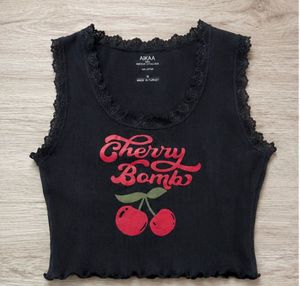 Cherry Bomb Lace Crop Top