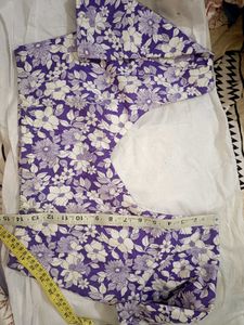 Floral Print Purple Blouse