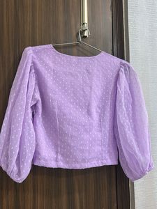 Lavender Puff Sleeve Top ( SIZE - XS )