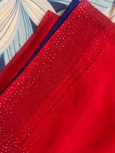 Blue Blouse with Embellished Sleeves
