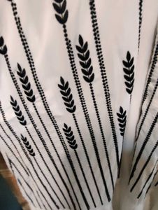 Elegant White Kurta with Black Embroidery