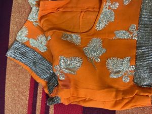 Designer Orange Floral Lehenga Choli Set