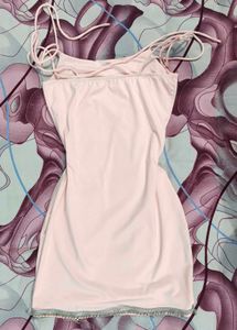 Chic Pink Spaghetti Strap Mini Dress