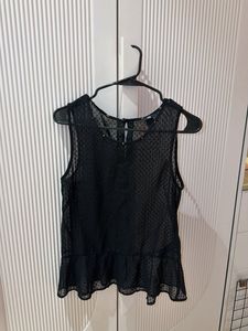 Sheer Black Peplum Top