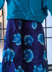 Elegant Teal & Blue Printed lehenga choli