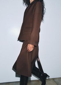 ZARA Women's Brown Blazer and skirt Set
