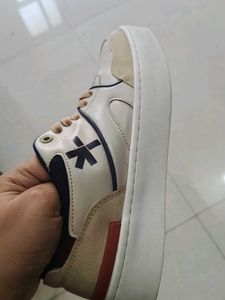 Stylish Cream & Tan Sneakers