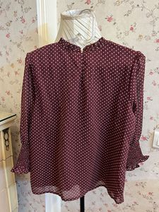 Chic Polka Dot Sheer Blouse
