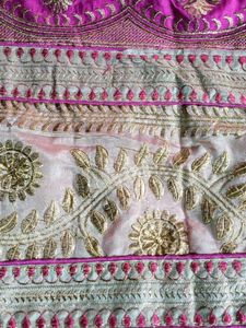 Vibrant Pink Embroidered Saree