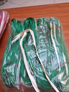 Green &amp; White Ribbon piping