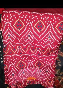 Stylish Redish maroon Bandhani Kurta Set
