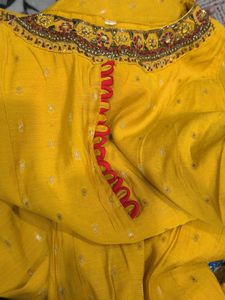 Yellow Kurta with Mirror Work