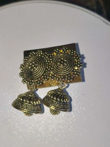 Antique Gold Jhumka Earrings