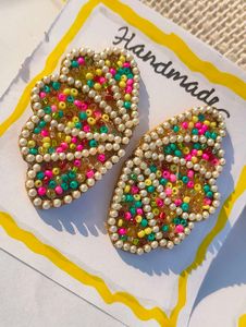 Beaded Butterfly Handmade Earrings