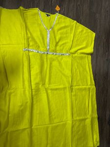 vibrant green kaftaan  with Mirror Work