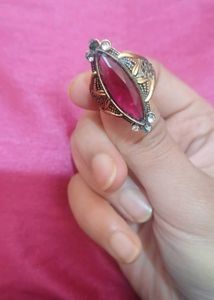 Vintage Marquise Cut Pink Stone Ring