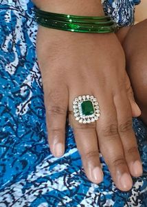 Statement Emerald &amp; Diamond Ring