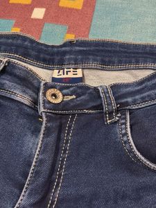 Blue Denim Jeans with Studded Detail