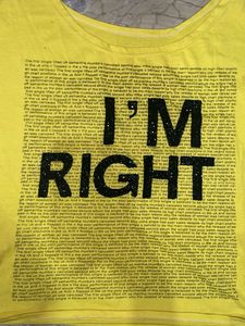 Yellow "I'm Right" Graphic T-Shirt