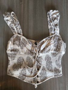Divided H&amp;M Paisley Print Corset Top S