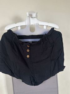 Black Shorts (cotton Linen Fabric )