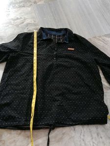Stylish Black Dotted Long Sleeve Top