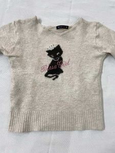 Cat Graphic Knit Top