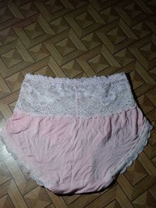 Pink Lace Trim Briefs