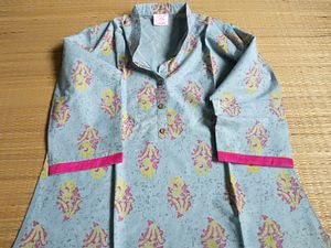Gray Colour Cotton Kurti
