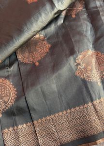 Grey Silk Saree with Stitched Blouse (women’s)
