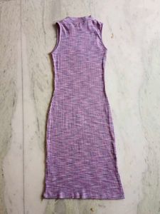 Ribbed Mock Neck Sleeveless Dress