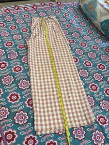Checked Wide Leg Pants