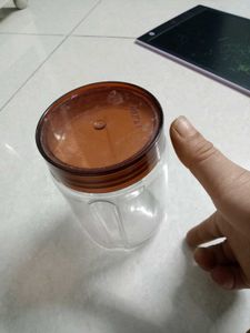 Clear Storage Jar with Brown Lid