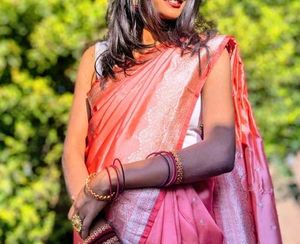 Elegant Peach Silk Saree